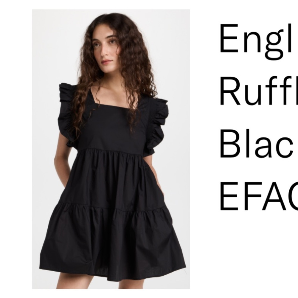 English factory Black Ruffle Dress NWT - Picture 4 of 7